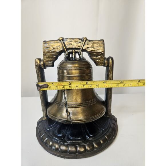 Vintage SCC 1974 Liberty Bell Bookends Brass 6" Tall Marked USA - Picture 12 of 12